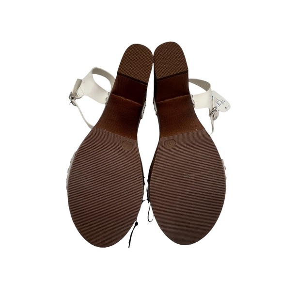 NWT Time And Tru White Platform Block Heel Sandals Size 9 Women's - Picture 8 of 9